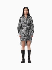 AllSaints Grey Leyla Dress - Image 4 of 7