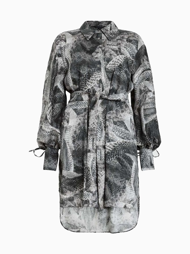 AllSaints Grey Leyla Dress - Image 7 of 7