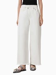 AllSaints White Aki Crossover 100% Cotton Jeans - Image 2 of 9