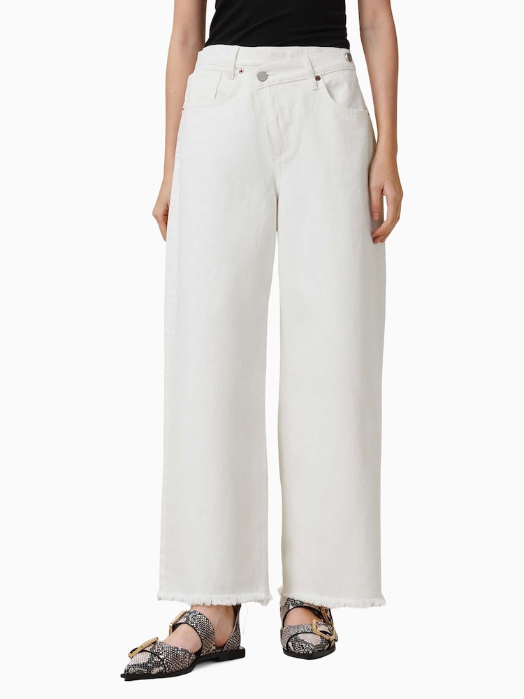 AllSaints White Aki Crossover 100% Cotton Jeans - Image 2 of 9
