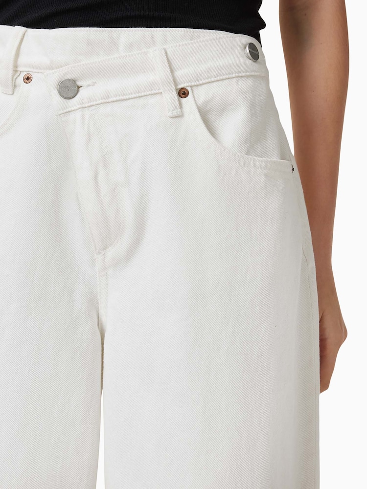 AllSaints White Aki Crossover 100% Cotton Jeans - Image 3 of 9