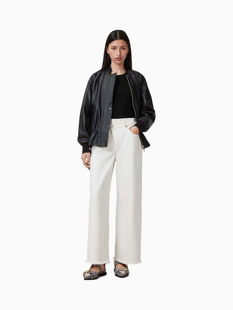 AllSaints White Aki Crossover 100% Cotton Jeans - Image 4 of 9