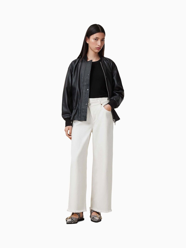 AllSaints White Aki Crossover 100% Cotton Jeans - Image 6 of 9