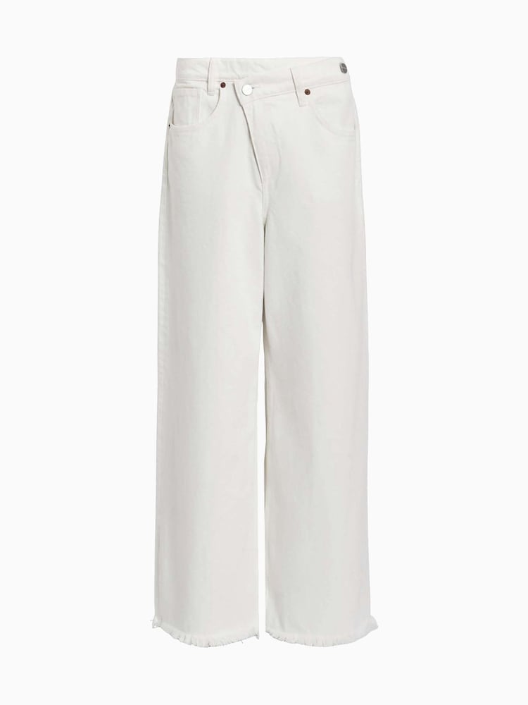 AllSaints White Aki Crossover 100% Cotton Jeans - Image 9 of 9