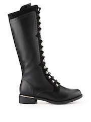 Pavers Black Tall Lace Long Boots - Image 1 of 5