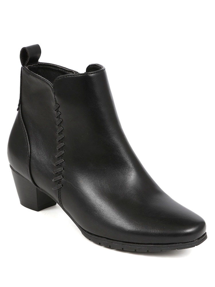 Pavers Black Block Heeled Ankle Boots - Image 2 of 5