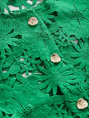 Green Floral Lace Short Sleeve Top - Image 2 of 3