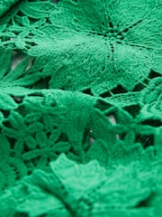 Green Floral Lace Short Sleeve Top - Image 3 of 3
