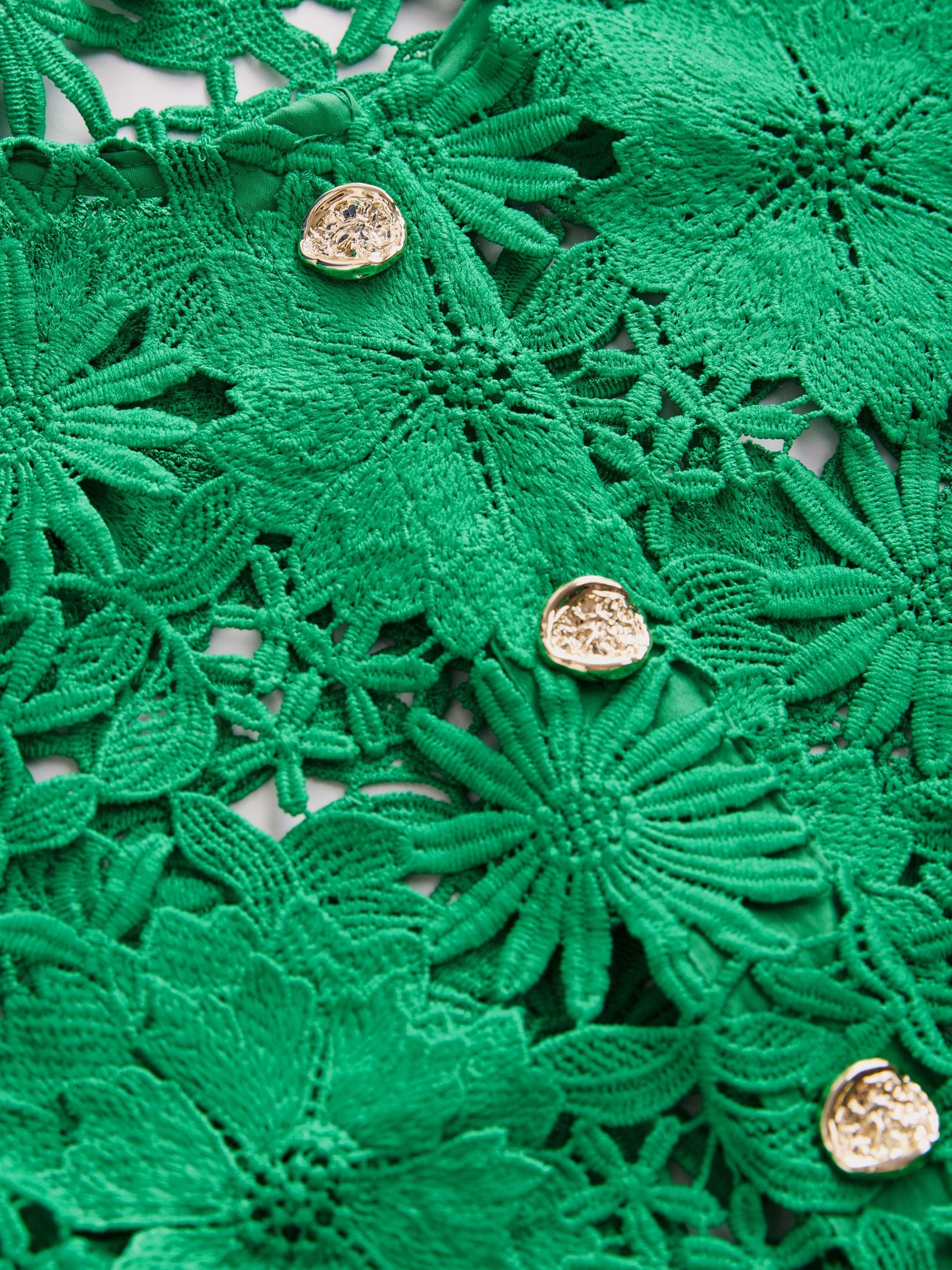 Buy Green Floral Lace Short Sleeve Top from Next USA