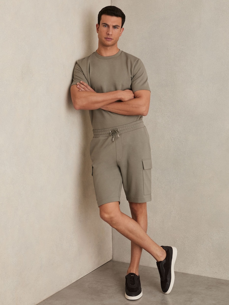 Reiss Sage Green Oliver Interlock Cargo Shorts - Image 1 of 6