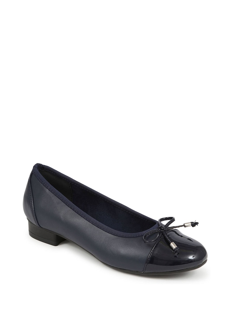 Pavers Blue Flats Ballet Pumps - Image 2 of 5
