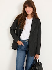 FatFace Etta Charcoal Grey Blazer - Image 1 of 6