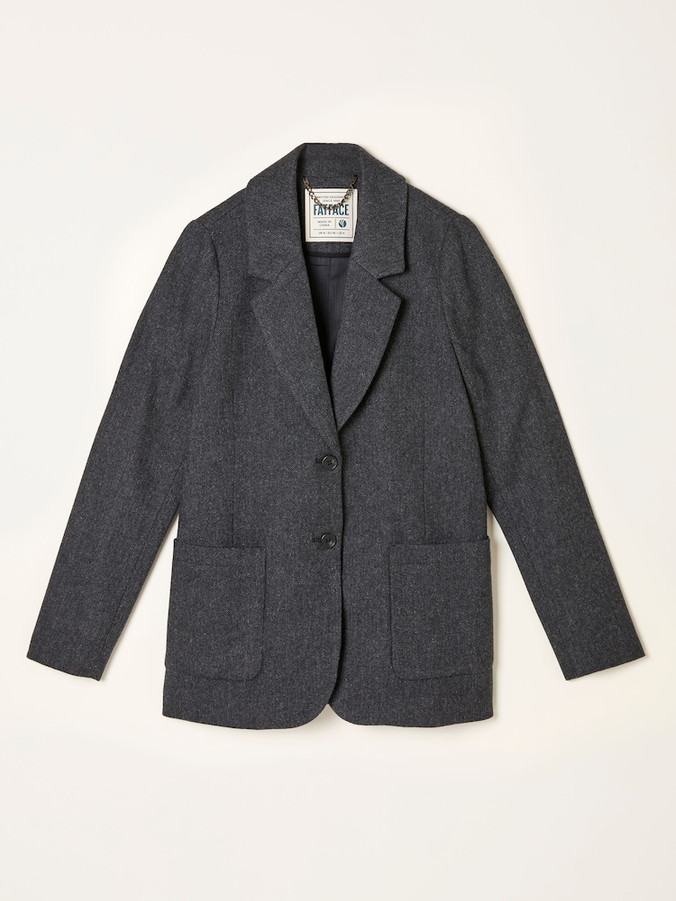 FatFace Etta Charcoal Grey Blazer - Image 6 of 6