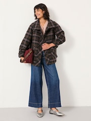 FatFace Lottie Brown Wool Blend Coat - Image 3 of 6