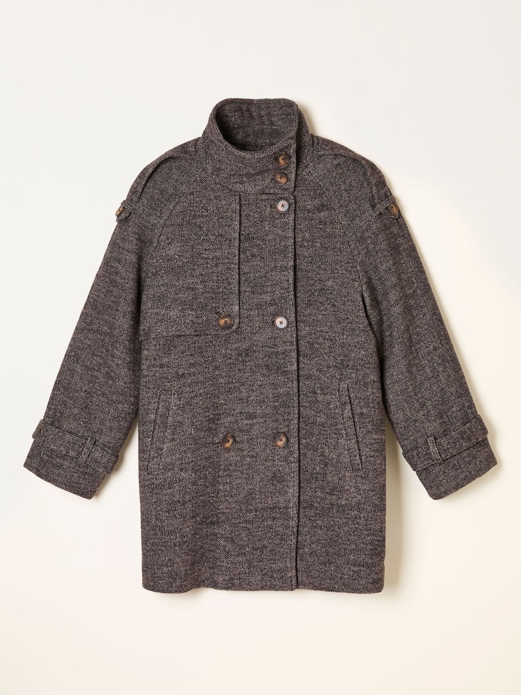 FatFace Lottie Brown Wool Blend Coat - Image 6 of 6 FatFace Lottie Brown Wool Blend Coat - Image 6 of 6