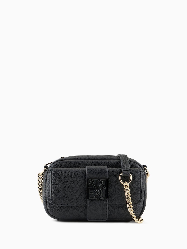 Armani Exchange Logo Messenger Black Bag - Image 1 of 8 Armani Exchange Logo Messenger Black Bag - Image 1 of 8
