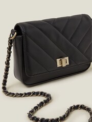 Accessorize Black Chain Strap Faux Leather Cross-Body Bag - Image 2 of 2