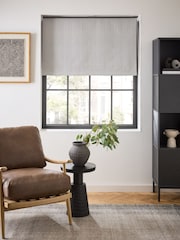 Natural/Black Ready Made Blackout Stripe Print Roller Blind - Image 5 of 8