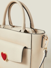 Accessorize Cream Heart Faux Leather Handbag - Image 2 of 2