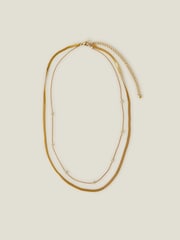 Accessorize 14ct prevlečena večslojna diamante Omega verižica - Slika 1 iz 2