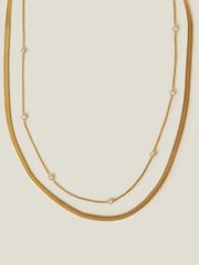 Accessorize 14ct prevlečena večslojna diamante Omega verižica - Slika 2 iz 2