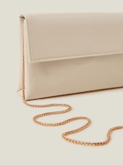 Accessorize Nude Patent Fold-Over Clutch Bag - Image 2 of 2