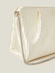 Accessorize Natural Bridal Pleated Satin Clutch Bag - Image 2 of 2