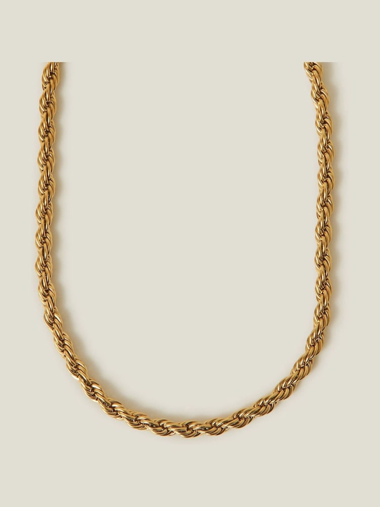 Accessorize 14ct Chunky Rope Chain Necklace - Imagen 1 de 2