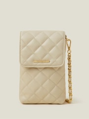 Accessorize Cream Quilted Cross-Body Phone Bag - Image 2 of 3