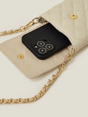 Accessorize Cream Quilted Cross-Body Phone Bag - Image 3 of 3