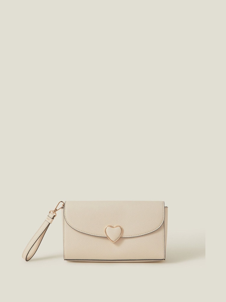 Accessorize Cream Heart Clutch Bag - Image 2 of 2