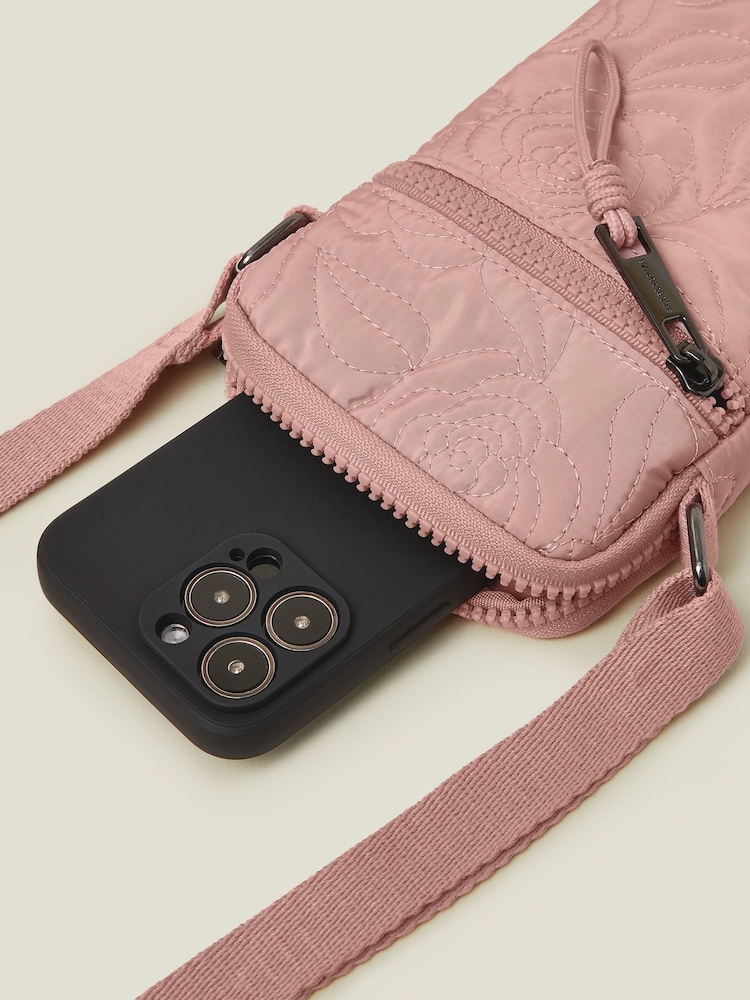 Accessorize Pink Quilted Nylon Phone Bag - Image 2 of 2