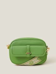 Accessorize Green Camera Webbing Strap Cross-Body Bag - Image 1 of 2
