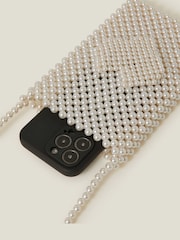 Accessorize Natural Bridal Pearl Phone Bag - Image 2 of 2