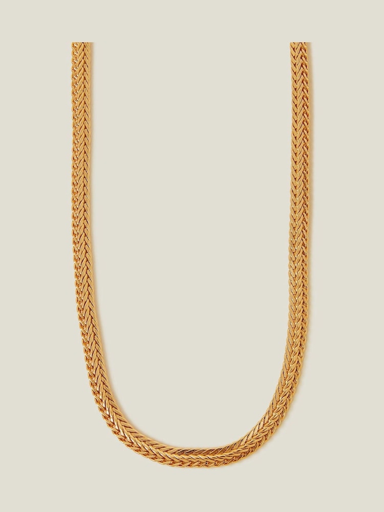 Accessorize Gold Tone 14ct Chunky Weave Chain Necklace - Image 1 of 2