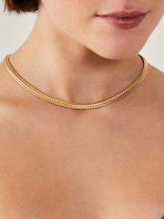 Accessorize Gold Tone 14ct Chunky Weave Chain Necklace - Image 2 of 2
