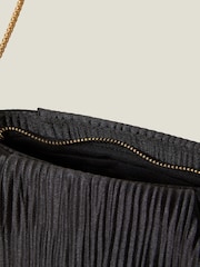Accessorize Black Pleated Satin Clutch Bag - Image 2 of 2