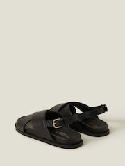 Accessorize Black Cross Strap Leather Sandals - Image 3 of 3