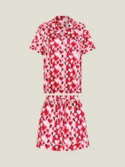 Accessorize Red Heart Satin Short Pyjamas Set - Image 1 of 1