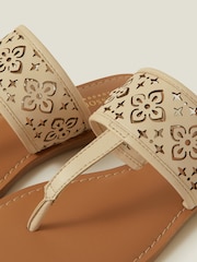 Accessorize Cream Cut-Out Strap Flip Flop Sandals - Image 3 of 3