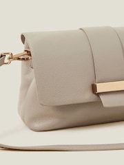 Accessorize Nude Leather Metal Bar Cross-Body Bag - Image 4 of 4