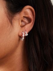 Accessorize Silver Sterling Silver Plated Flower Hoop Earrings 2 Pack - Image 3 of 3