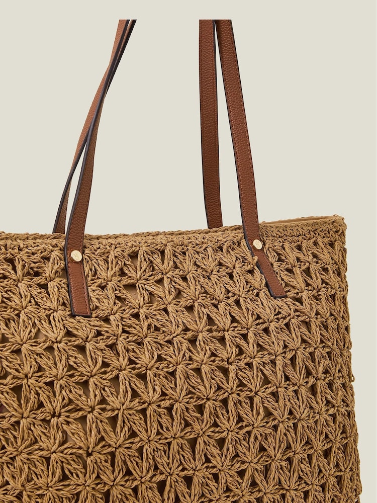 Accessorize Raffia bohemski velika/vrečasta torba Torba - Slika 2 iz 2