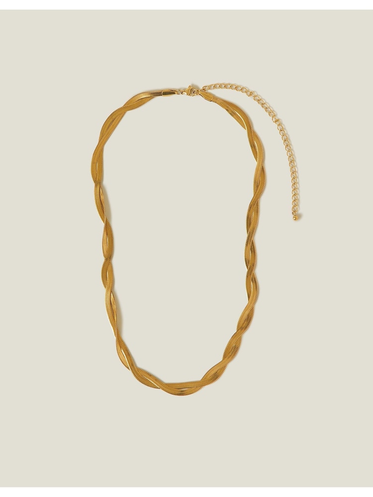 Accessorize 14ct prevlečena zasukana omega verižica ogrlica - Slika 2 iz 2