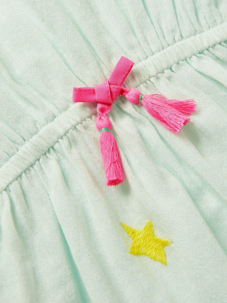 Angels By Accessorize Green Girls Star Embroidered 100% Cotton Kaftan - Image 2 of 2