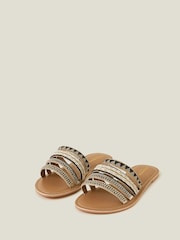 Accessorize Black Strappy Bead Sandals - Image 2 of 3