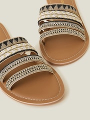 Accessorize Black Strappy Bead Sandals - Image 3 of 3