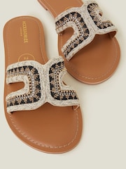 Accessorize Black Wide Fit Cut-Out Bead Slide Sandals - Image 3 of 3