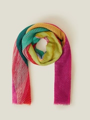 Accessorize Pink Lightweight Multicolour Pleated Scarf - Image 2 of 3