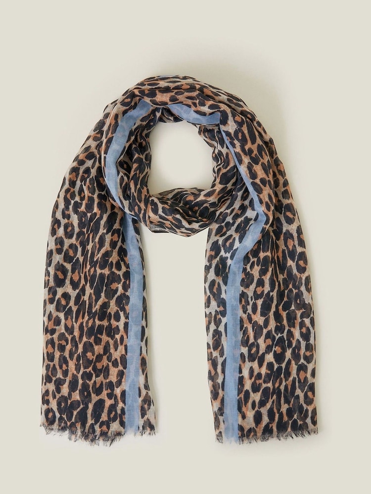 Accessorize Animal Lightweight Leopard Print Scarf - Image 1 of 1